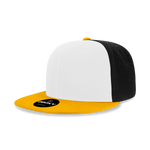 Blank 3-Tone Snapback Flat Bill Hats - Decky 355/6020 - Picture 2 of 6