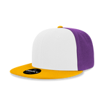 Blank 3-Tone Snapback Flat Bill Hats - Decky 355/6020 - Picture 4 of 6