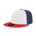 Blank 3-Tone Snapback Flat Bill Hats - Decky 355/6020 - Picture 5 of 6