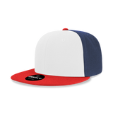 Decky 355/6020 Blank 3-Tone Snapback Hat Flat Bill