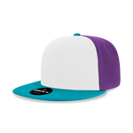 Blank 3-Tone Snapback Flat Bill Hats - Decky 355/6020 - Picture 6 of 6