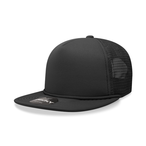 Decky 6026 - Classic 5 Panel Foam Trucker Cap, Flat Bill Hat – The