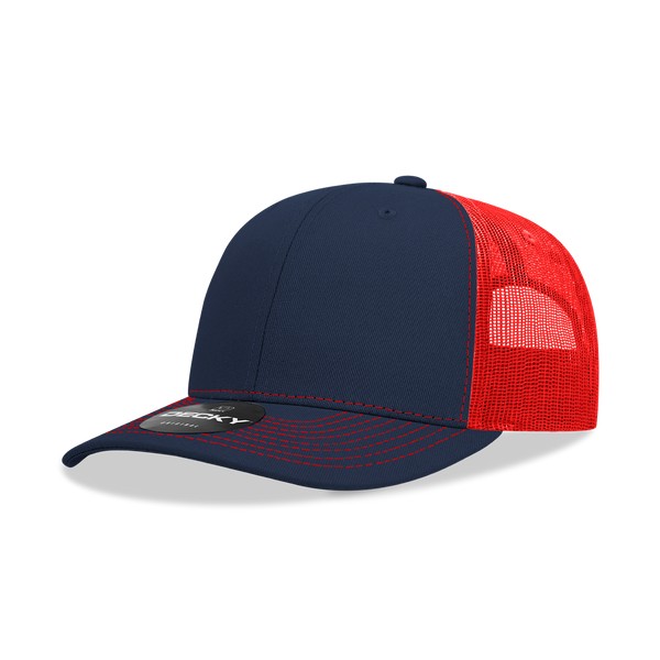 Decky 6031 - 6 Panel Mid Profile Structured Contra-Stitch Trucker Hat (Colors 2 of 2)