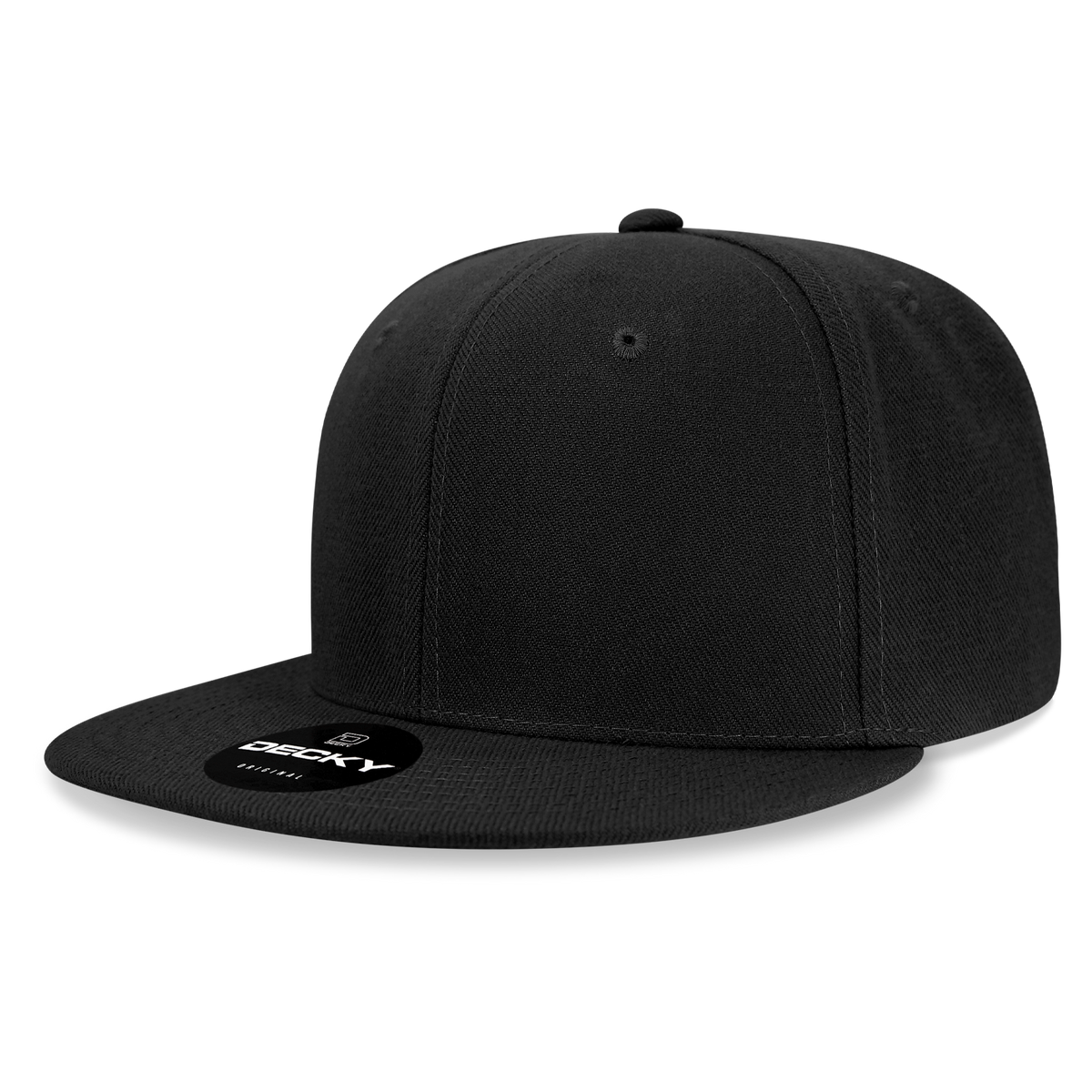decky-6034-basic-high-profile-snapback-hat-6-panel-flat-bill-cap