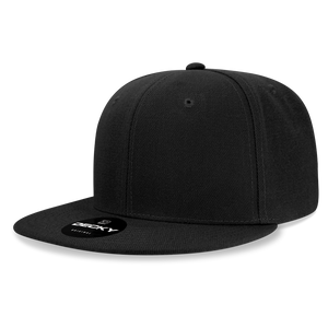 Decky 6034 Basic High Profile Snapback Hat, 6 Panel Flat Bill Cap - CASE Pricing - 