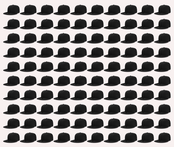 Wholesale Snapback Hats, Bulk Snapbacks, Blank Flat Bill Caps - 100 packs