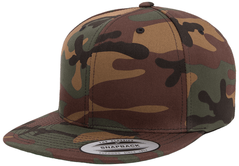 Yupoong 6089CM Premium Camo Snapback Hat, Flat Bill Cap, Camouflage - YP Classics®
