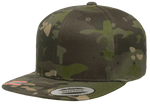 Yupoong 6089MC MultiCam Camo Snapback Hat, Flat Bill Cap, Camouflage - YP Classics®