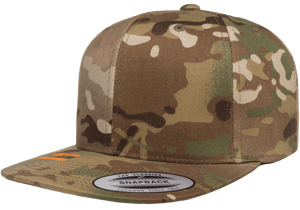 Yupoong 6089MC MultiCam Camo Snapback Hat, Flat Bill Cap, Camouflage - YP Classics® - 