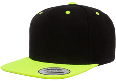 Yupoong 6089MT Premium Snapback Hat, Flat Bill Cap, 2-Tone Colors - YP Classics® - 