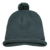Decky 611A - Solid Roll Up Beanie with Pom Pom, Knit Cap