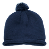 Decky 611A - Solid Roll Up Beanie with Pom Pom, Knit Cap