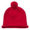 Decky 611A - Solid Roll Up Beanie with Pom Pom, Knit Cap