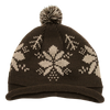 Decky 611B - Snowflake Roll Up Beanie with Pom Pom, Knit Cap
