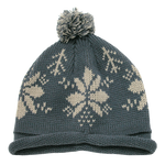 Decky 611B - Snowflake Roll Up Beanie with Pom Pom, Knit Cap - Picture 4 of 7