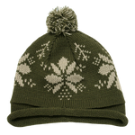 Decky 611B - Snowflake Roll Up Beanie with Pom Pom, Knit Cap - Picture 6 of 7