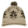 Decky 611B - Snowflake Roll Up Beanie with Pom Pom, Knit Cap
