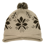 Decky 611B - Snowflake Roll Up Beanie with Pom Pom, Knit Cap - Picture 7 of 7