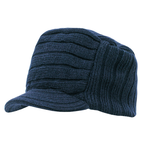 帽子 DAIRIKU 2022aw ARGYLE PILOT KNIT CAP Decky 615 - Knitted Flat Top Cap with Visor, Knit Beanie