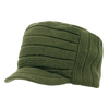 Decky 615 - Knitted Flat Top Cap with Visor, Knit Beanie