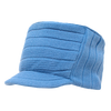 Decky 615 - Knitted Flat Top Cap with Visor, Knit Beanie