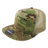 Decky 6304 - MultiCam 5-Panel Trucker Hat, Camo Flat Bill Trucker Cap