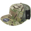 Decky 6304 - MultiCam 5-Panel Trucker Hat, Camo Flat Bill Trucker Cap