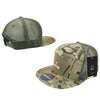 Decky 6304 - MultiCam 5-Panel Trucker Hat, Camo Flat Bill Trucker Cap - CASE Pricing