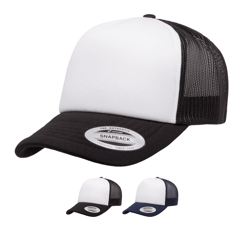 Yupoong 6320W Curved Foam Trucker Hat Mesh Baseball Cap White