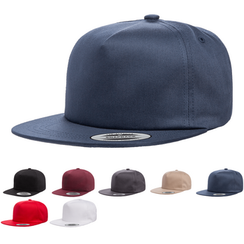 Yupoong 6502 Unstructured 5-Panel Snapback Hat, Flat Bill Cap - YP Classics®