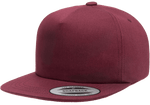 Yupoong 6502 Unstructured 5-Panel Snapback Hat, Flat Bill Cap - YP Classics® - Picture 15 of 32