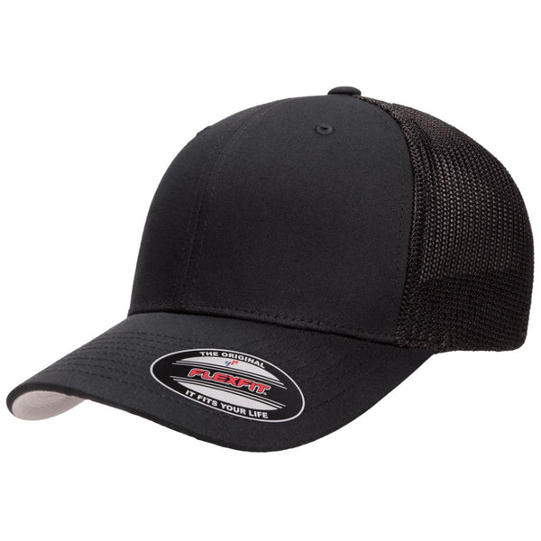 Flexfit 6511 Trucker Mesh Back Cap, Gray, One Size