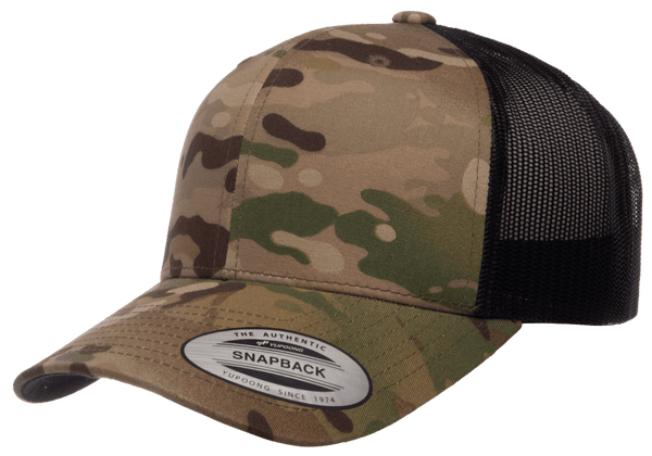 Yupoong 6606MC MultiCam® Camo Retro Trucker Hat, Baseball Cap with Mesh Back - YP Classics®