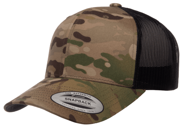 Yupoong 6606MC MultiCam® Camo Retro Trucker Hat, Baseball Cap with Mesh Back - YP Classics®
