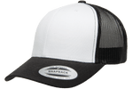 Yupoong 6606W Retro Trucker Hat, Baseball Cap with Mesh Back, White Front - YP Classics® - Picture 2 of 12