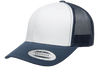 Yupoong 6606W Retro Trucker Hat, Baseball Cap with Mesh Back, White Front - YP Classics®