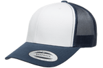 Yupoong 6606W Retro Trucker Hat, Baseball Cap with Mesh Back, White Front - YP Classics® - Picture 8 of 12