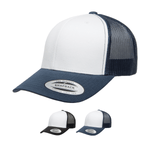 Yupoong 6606W Retro Trucker Hat, Baseball Cap with Mesh Back, White Front - YP Classics® - Picture 1 of 12
