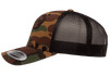 Yupoong 6606CA Camo Retro Trucker Hat, Baseball Cap with Mesh Back, Camouflage - YP Classics®