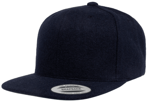 Melton 6689 Yupoong Wool Bill Hat, The Wholesale Park – Flat Snapback Cap