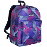 Everest Backpack Book Bag - Back to School Classic in Fun Prints & Patterns Purple/Pink Geo