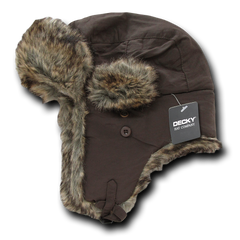 Decky 777 - Faux Fur Aviator Hat, Trapper Hat, Bomber Hat - 