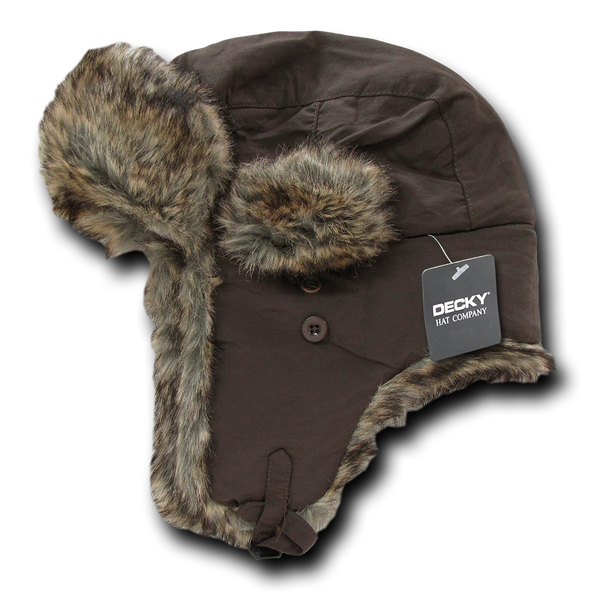 Decky 777 - Faux Fur Aviator Hat, Trapper Hat, Bomber Hat