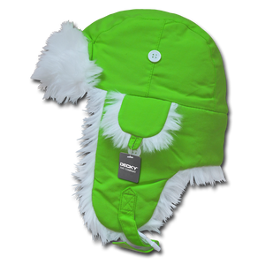 Decky 779 - Neon Aviator Hat, Faux Fur Trapper Hat, Bomber Hat - 