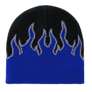 Decky 8003 - Fire Beanie, Flame Knit Cap - 