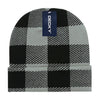 Lot of 12 Decky Buffalo Plaid Beanies Knit Caps Red Plaid Buffalo Check Bulk (with cuff)
