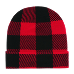 Buffalo Plaid Long Beanie, Knit Cap - Decky 8027 - Picture 4 of 4