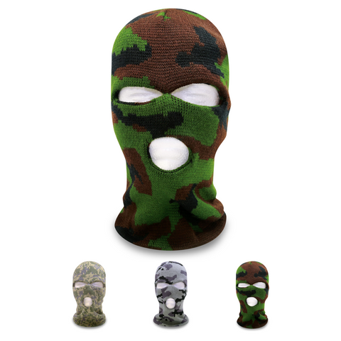 Camo 3-Hole Ski, Face Mask, Tactical Balaclava, Camouflage - Decky 8032
