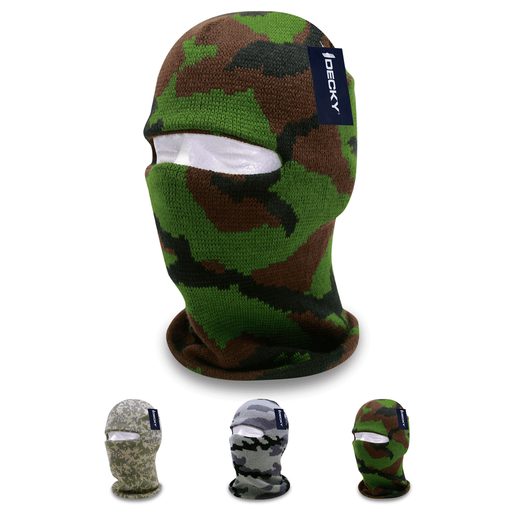 Balaclava Distressed Ski Mask Knitted Camouflage Hats Skullies