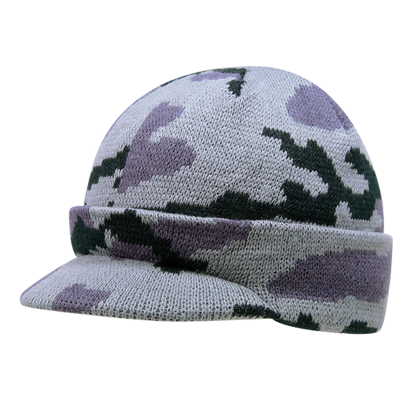 Decky 8034 - Camo Hybricap, Camouflage Beanie, Knit Cap